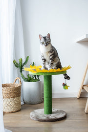 Cat Sunflower Tree Bed - Sisal Covered 2 in 1 Climbing Activity Tower