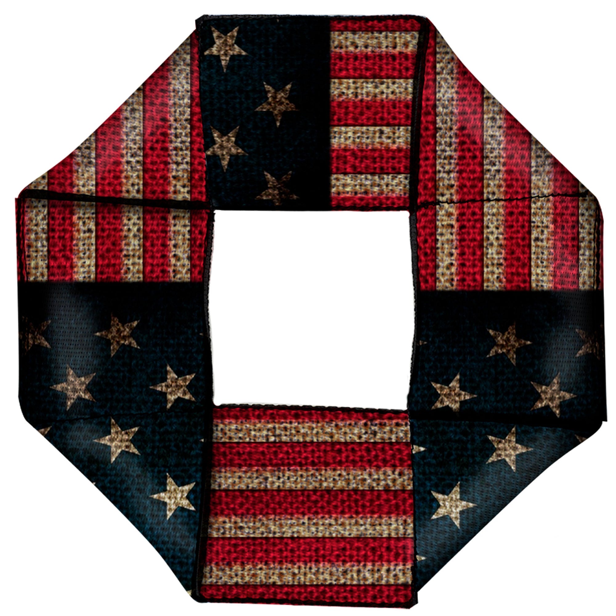 Dog Toy Squeaky Octagon Flyer - Vintage US Flag Stretch