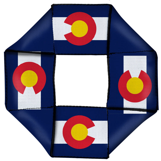 Dog Toy Squeaky Octagon Flyer - Colorado Flag Centered