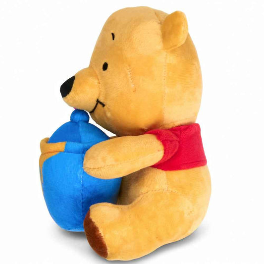Dog Toy Squeaker Plush - Winnie the Pooh Winking Hunny Pot Sitting Pose