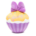 Load image into Gallery viewer, Dog Toy Squeaker Plush - Daisy Duck Script Cupcake with Pink Bow
