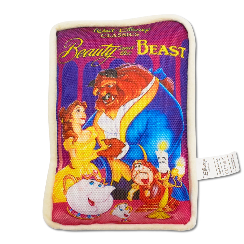 Dog Toy Squeaker Plush - Disney Beauty and the Beast VHS Tape Replica