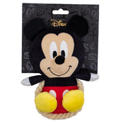 Dog Toy Squeaker Plush with Rope - Disney Mickey Mouse Chibi Sitting Pose