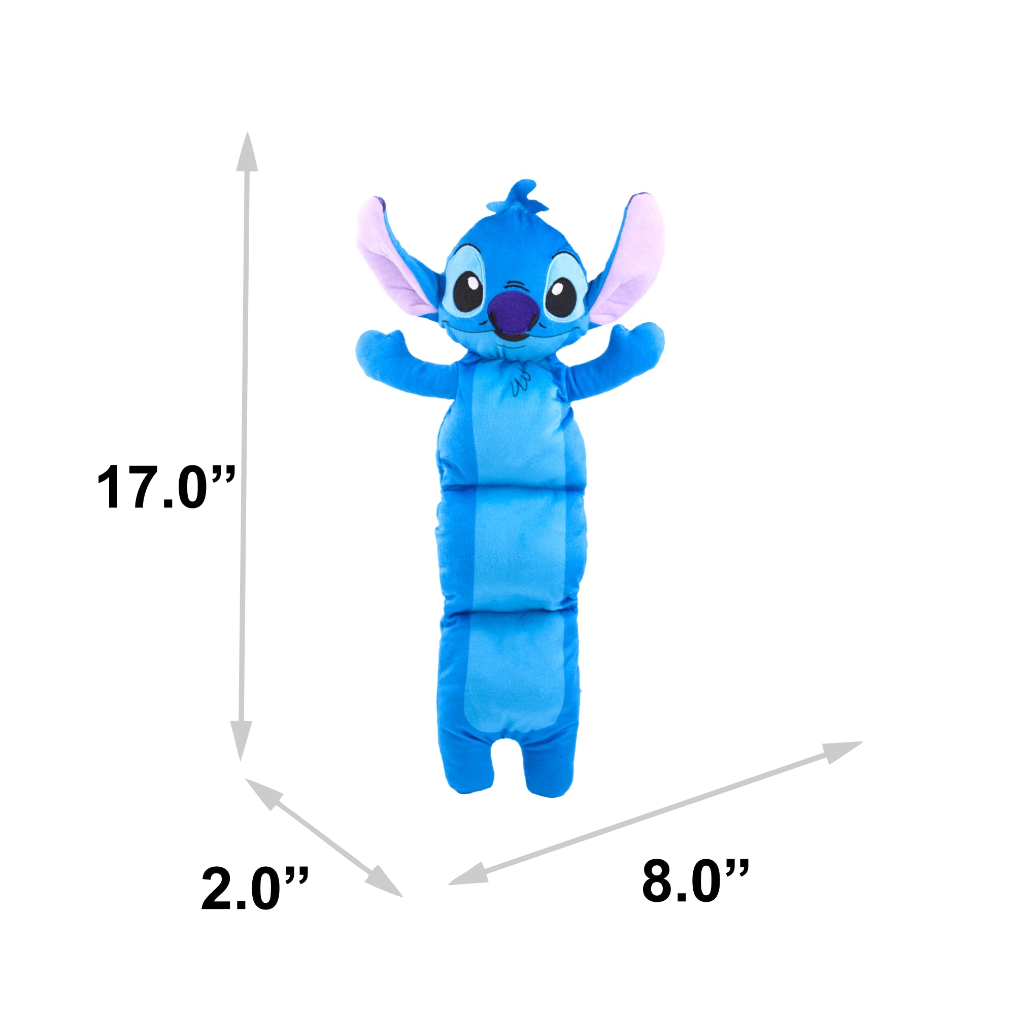 Dog Toy Multi Squeaker Plush - Lilo and Stitch Stitch Arms Up Pose Blue