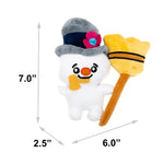 Dog Toy Squeaker Plush - Frosty the Snowman with Broom Full Body Pose