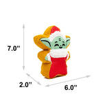 Dog Toy Squeaker Plush - Star Wars Holiday Grogu Santa Cookie Replica