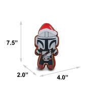 Dog Toy Squeaker Plush - Star Wars Holiday Mandalorian Santa Cookie Replica