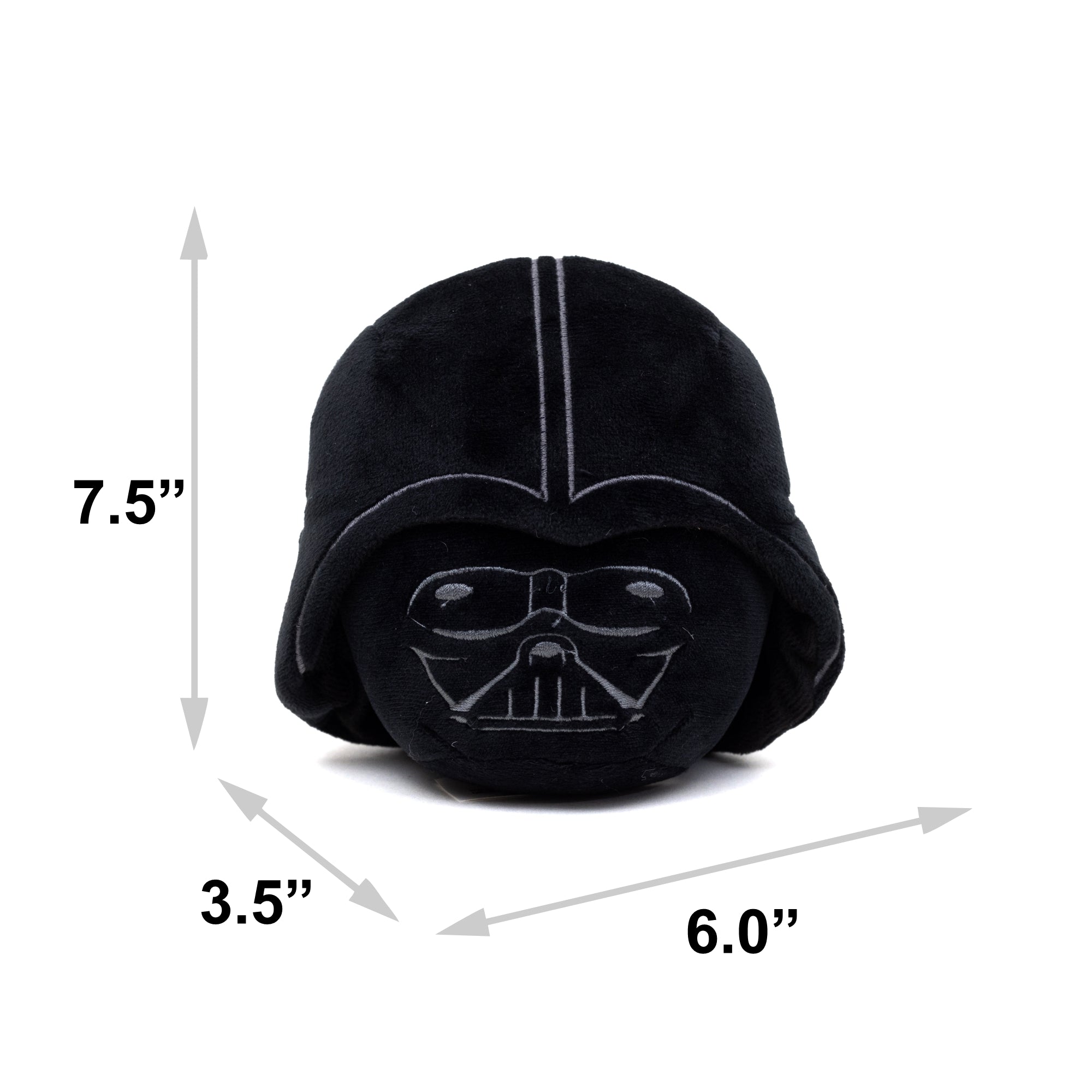 Dog Toy Squeaker Plush - Darth Vader Helmet Black