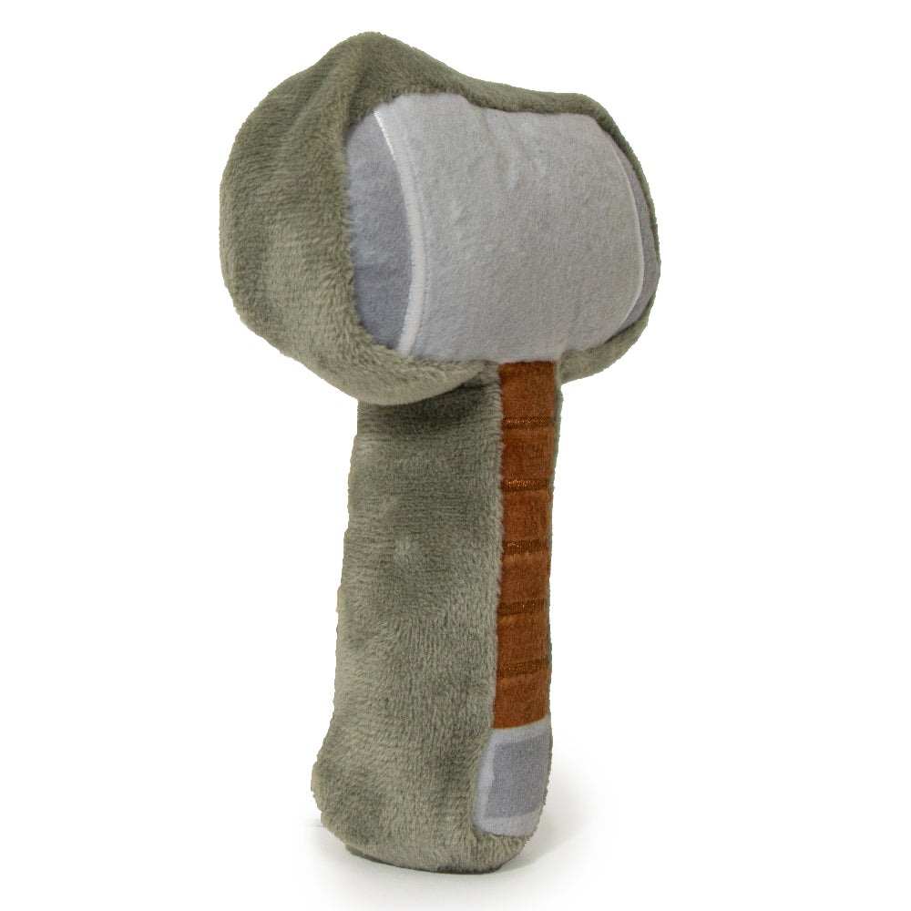 Dog Toy Squeaker Plush - Thor's Hammer Grays Browns 