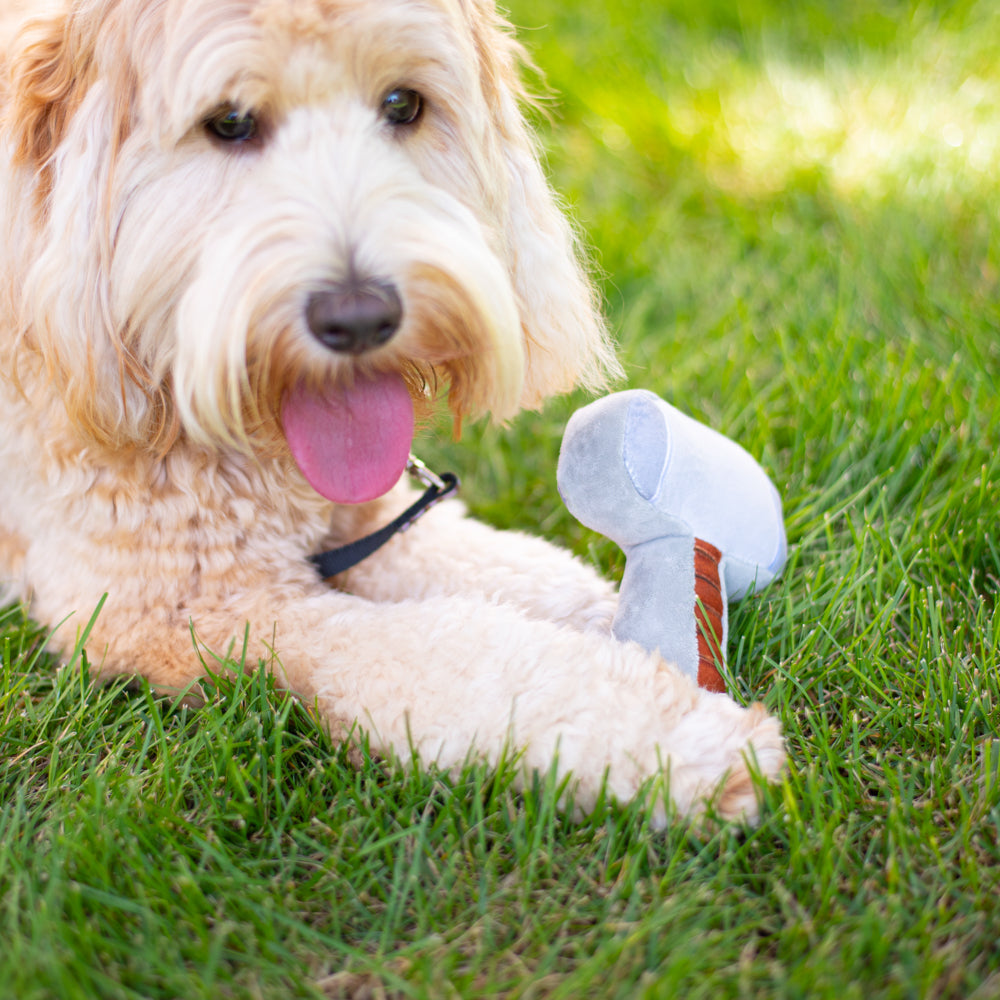 Dog Toy Squeaker Plush - Thor's Hammer Grays Browns 