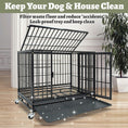 Load image into Gallery viewer, 37" Stackable Heavy Duty Dog Kennel by Southlake Paws with an open top, leak-proof tray, and wheels for easy mobility.
