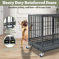 Load image into Gallery viewer, Heavy duty 37" stackable dog kennel with reinforced steel, seamless design, and wheels for easy mobility. Ideal for pet safet
