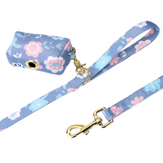 4pc Floral Daisy Dog Collar Harness Leash & Poo Bag Set | Personalized Free