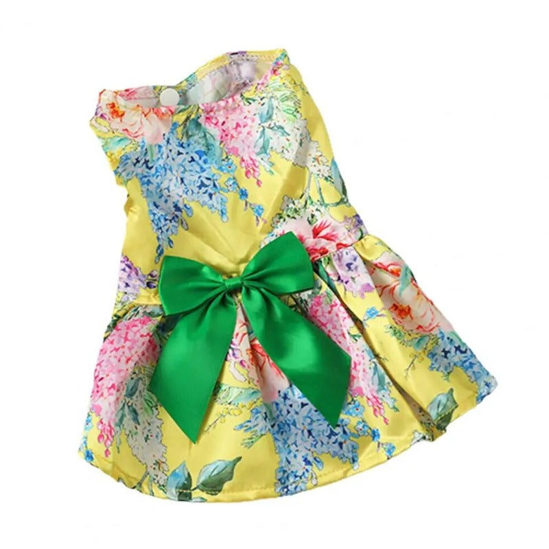 Yellow Floral Dog Party Dress - Southlake Paws