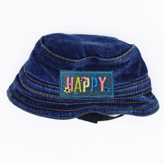 Dog Denim Bucket Hat - Happy Patch for dogs