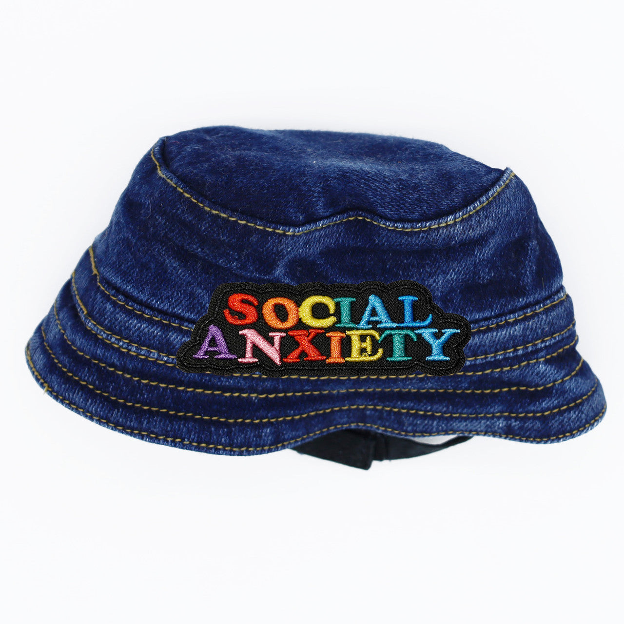 Dog Denim Bucket Hat - Social Anxiety Patch for dogs