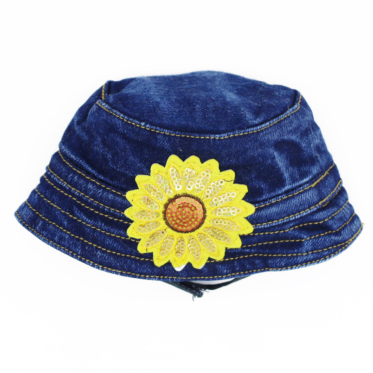 Dog Denim Bucket Hat - Sunflower Patch for dogs