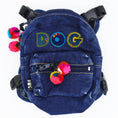 Load image into Gallery viewer, Doggie Denim Backpack Harness Vest - DOG Patches back view
