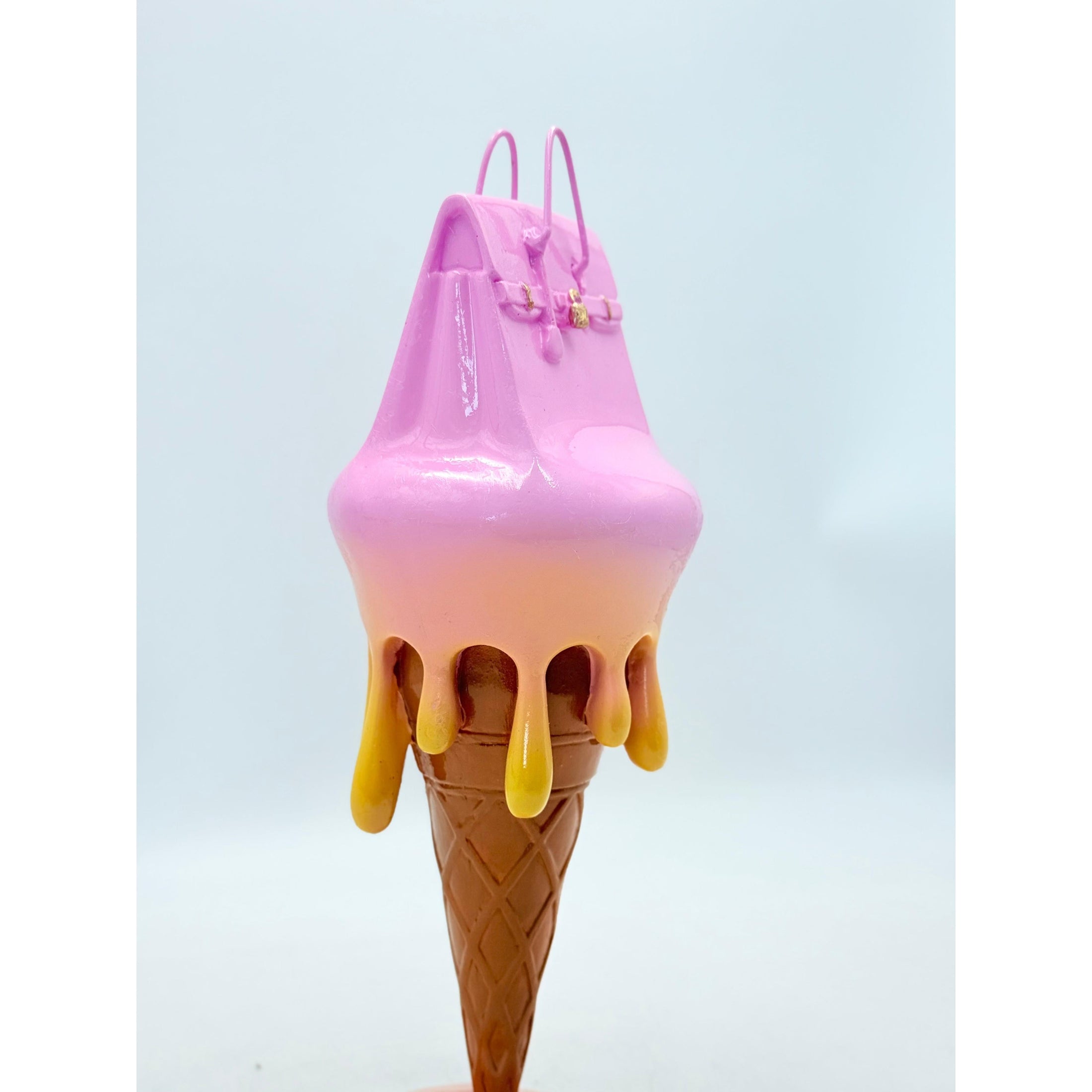 Melty Bag Sculpture - Pink & Yellow Edition - pink and yellow melty bag sculpture, luxury decorative product, product image 3