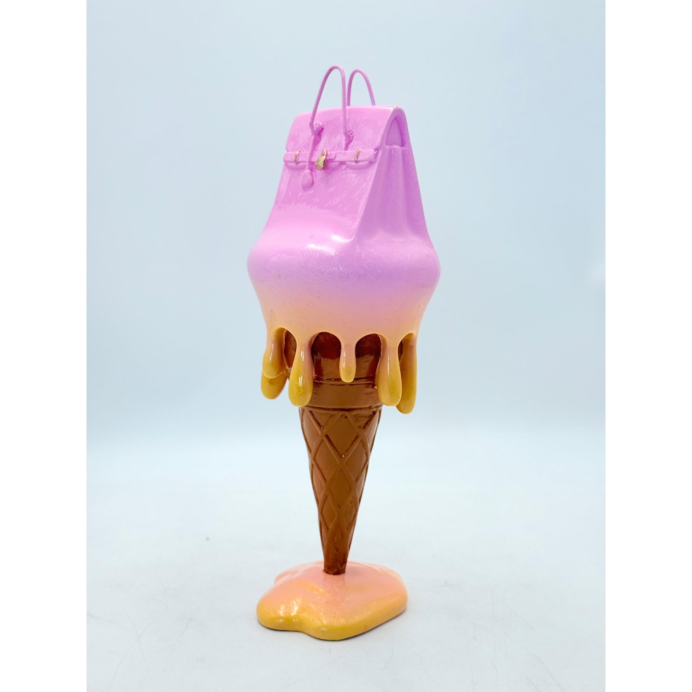 Melty Bag Sculpture - Pink & Yellow Edition - pink and yellow melty bag sculpture, luxury decorative product, product image 4