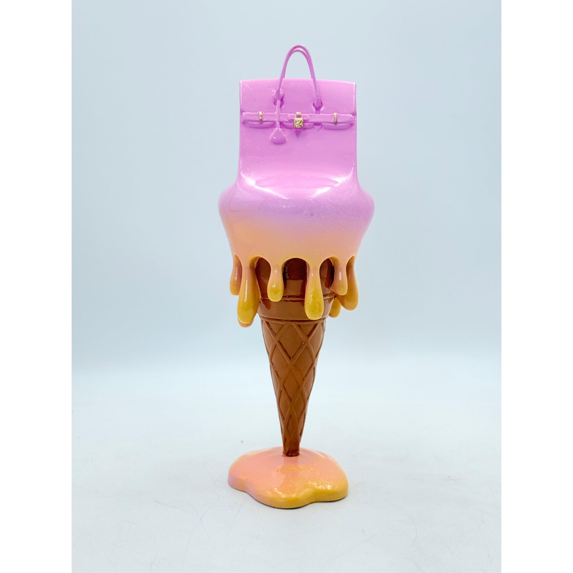 Melty Bag Sculpture - Pink & Yellow Edition - pink and yellow melty bag sculpture, luxury decorative product, product image 5