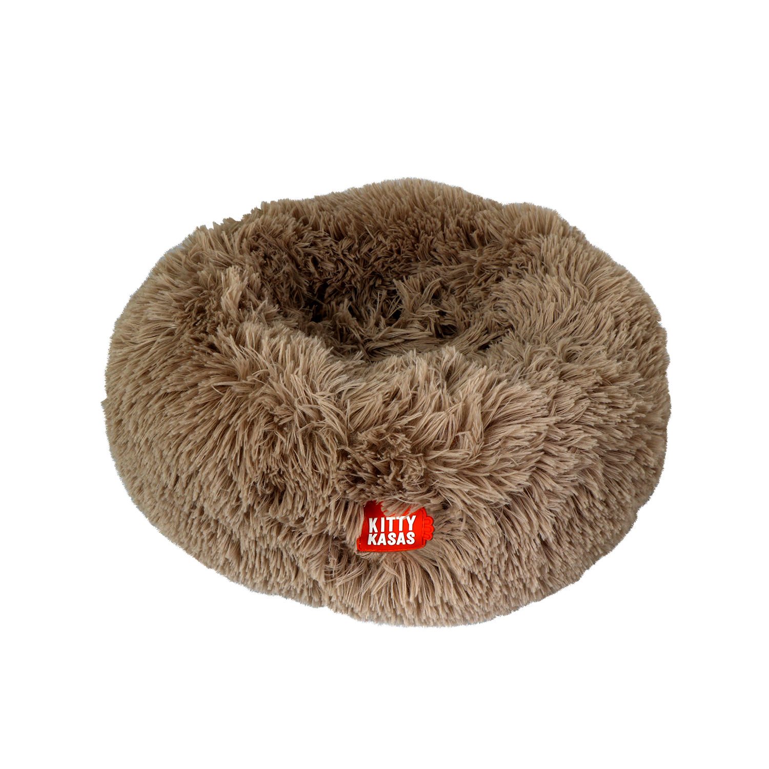 Kitty Kasa Plush Donut Cat Bed Brown Plush