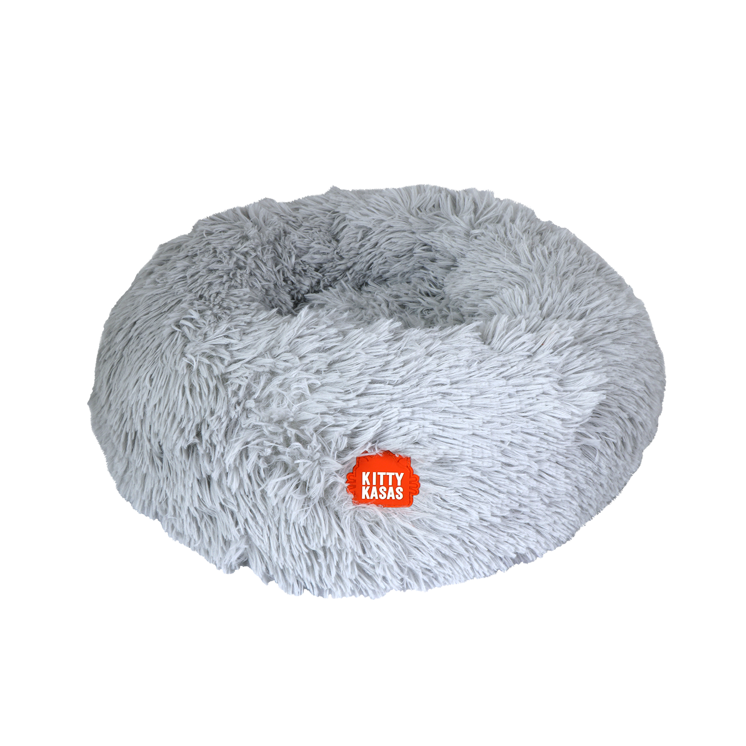 Kitty Kasa Plush Donut Cat Bed Grey Plush