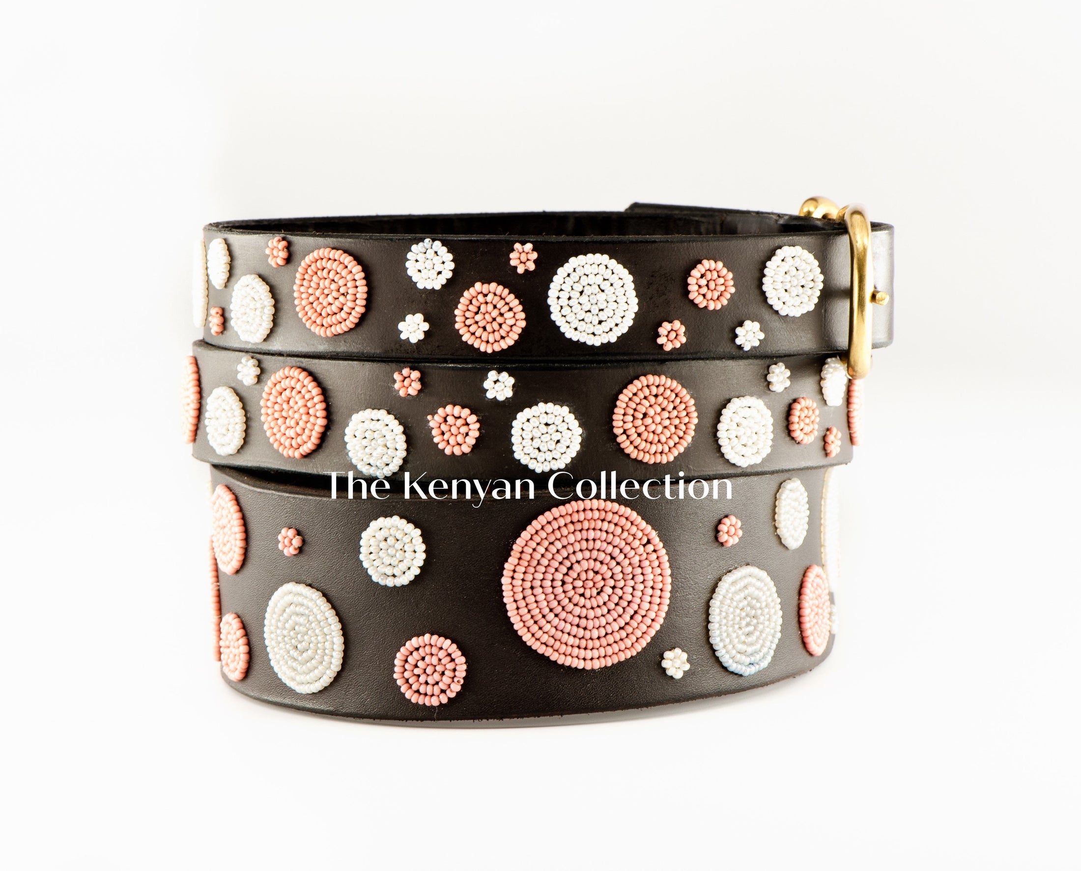 TKC Dots Pink Beaded Dog Collar