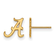 10k Yellow Gold University of Alabama XS (Tiny) 'A' Post Earrings