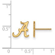 10k Yellow Gold University of Alabama XS (Tiny) 'A' Post Earrings