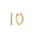 Load image into Gallery viewer, OLIVE & CHAIN Diamond Signature Huggie Hoop Earring - White Gold, Single
