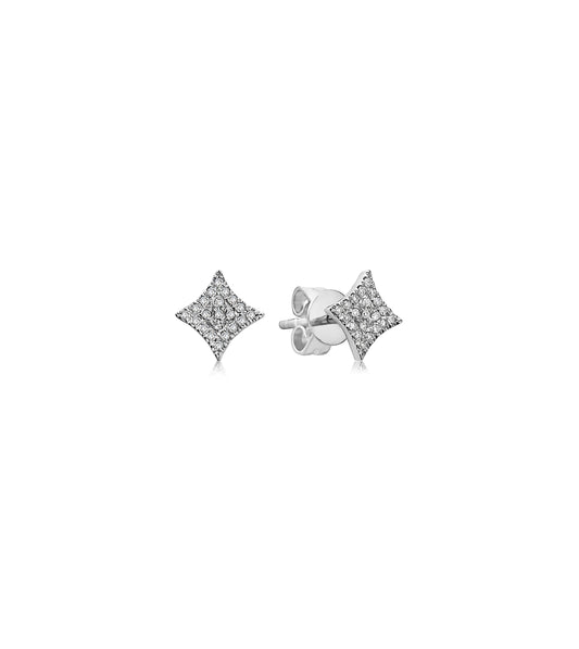 OLIVE & CHAIN Diamond Firework Stud Earring - White Gold, Single