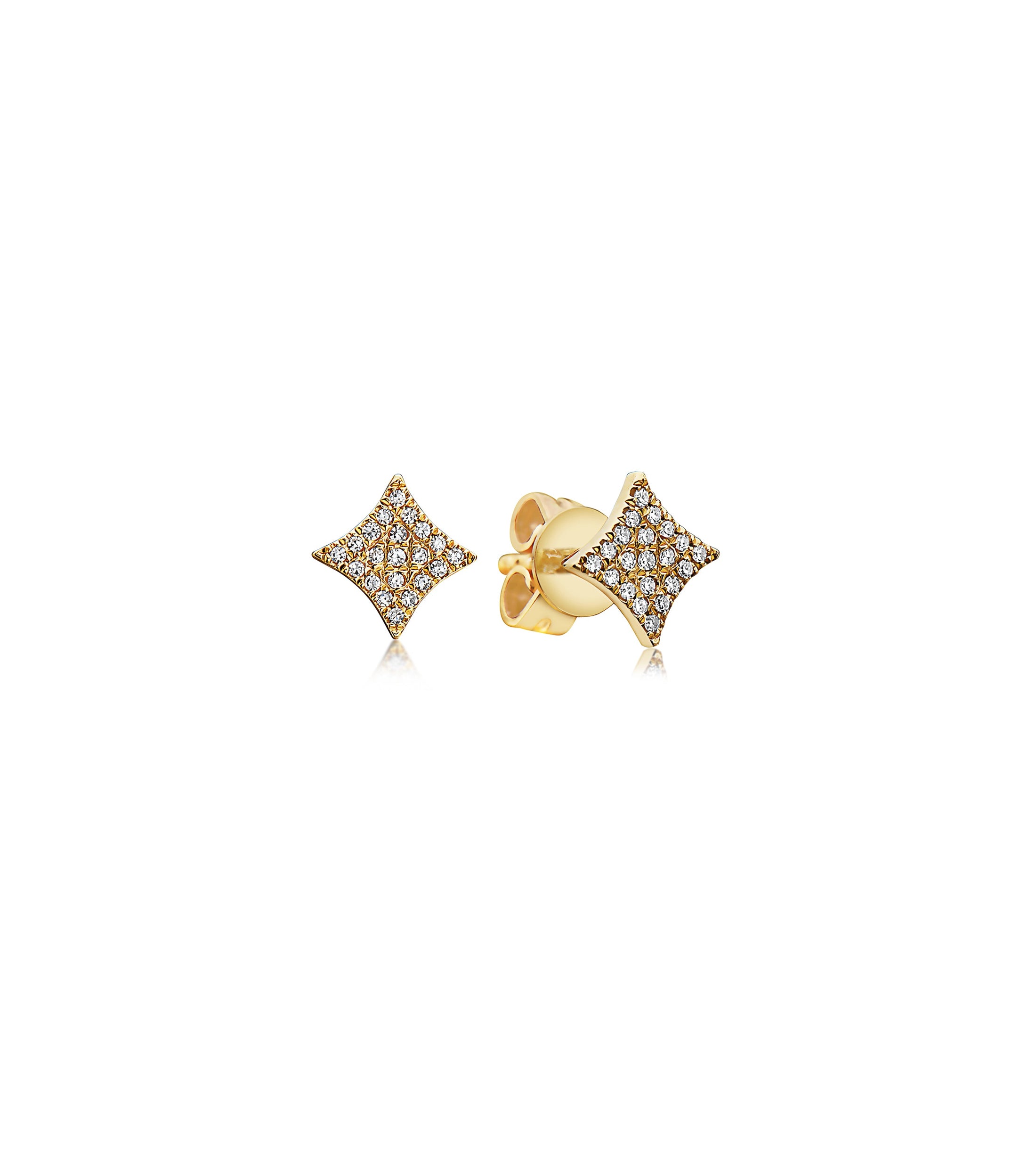 OLIVE & CHAIN Diamond Firework Stud Earring - White Gold, Pair