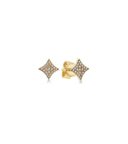 OLIVE & CHAIN Diamond Firework Stud Earring - White Gold, Pair