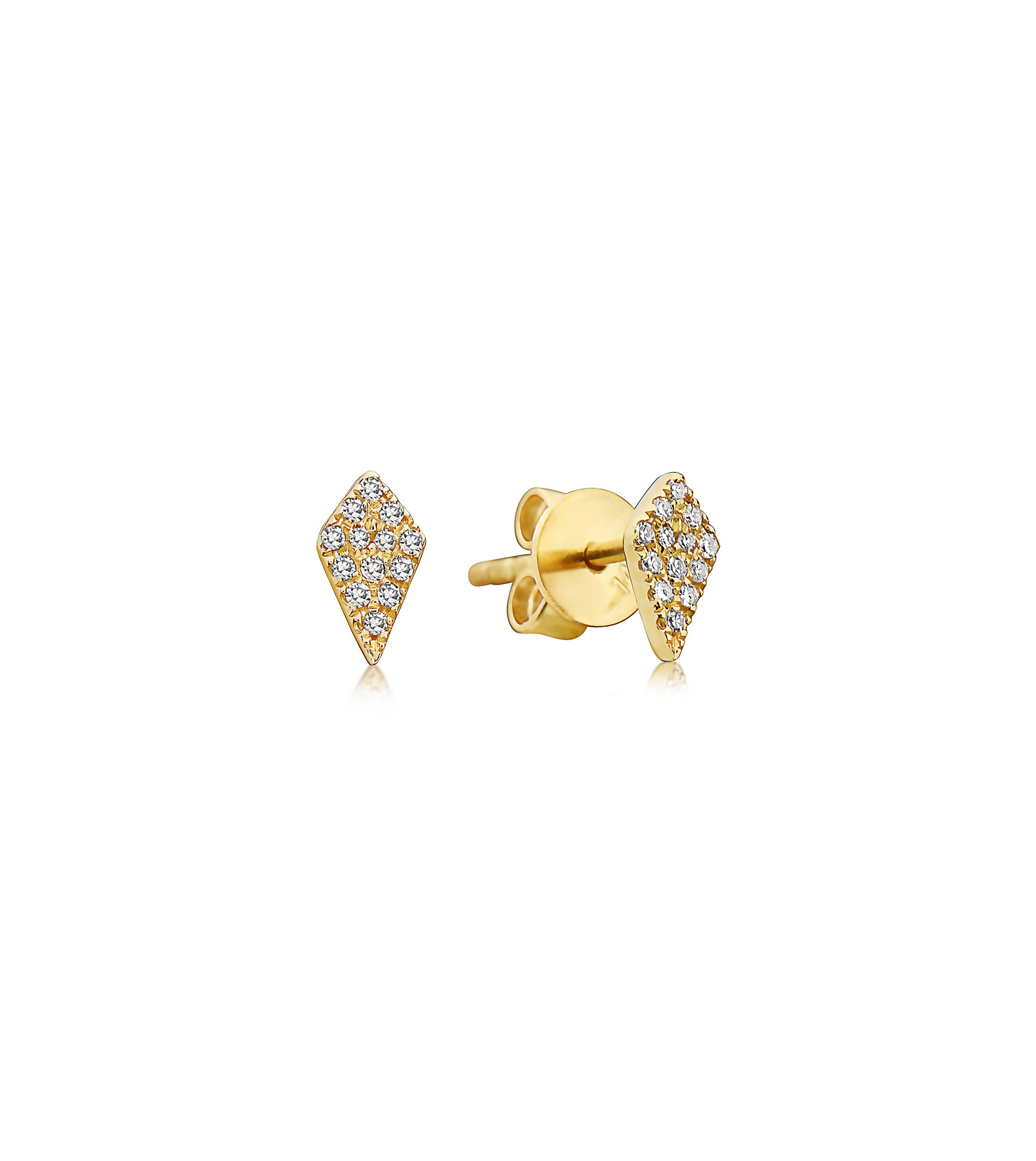 OLIVE & CHAIN Diamond Kite Stud Earring - White Gold, Single