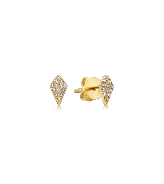 OLIVE & CHAIN Diamond Kite Stud Earring - White Gold, Single