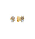 Load image into Gallery viewer, OLIVE & CHAIN Diamond Oval Stud Earring - Yellow Gold, Small, Pair
