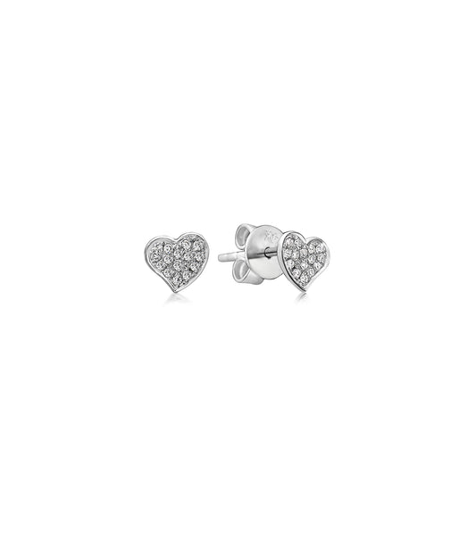 OLIVE & CHAIN Diamond Heart Stud Earring - Rose Gold