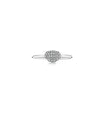Load image into Gallery viewer, OLIVE & CHAIN Diamond Oval Ring - White Gold, 5.0
