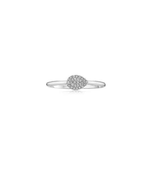 OLIVE & CHAIN Diamond Pear Ring - White Gold, 5.0
