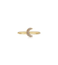 Load image into Gallery viewer, OLIVE & CHAIN Diamond Moon Ring - Yellow Gold, 5.0
