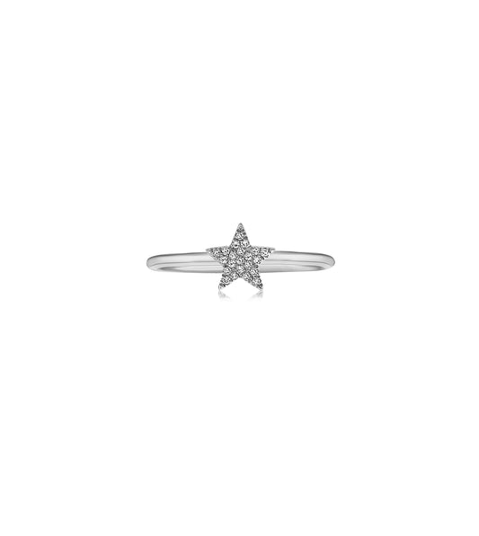 OLIVE & CHAIN Diamond Star Ring - Yellow Gold, 5.5