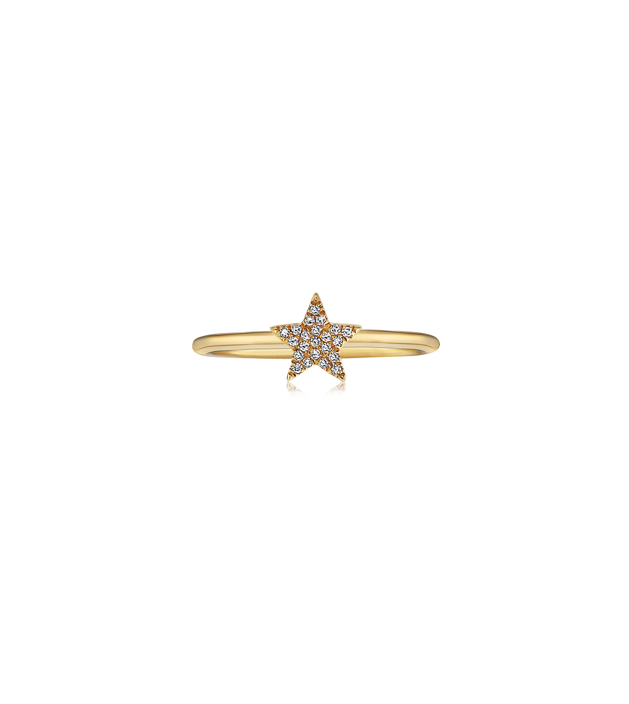 OLIVE & CHAIN Diamond Star Ring - Yellow Gold, 5.0