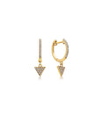 Load image into Gallery viewer, OLIVE & CHAIN Diamond Triangle Dangle Earring - Yellow Gold, Pair

