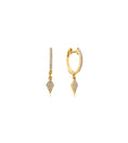 Load image into Gallery viewer, OLIVE & CHAIN Diamond Kite Dangle Earring - Yellow Gold, Pair
