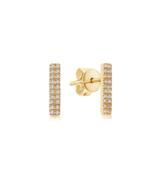 OLIVE & CHAIN Diamond Bar Stud Earring - White Gold, Single