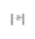 Load image into Gallery viewer, OLIVE & CHAIN Diamond Bar Stud Earring - White Gold, Pair
