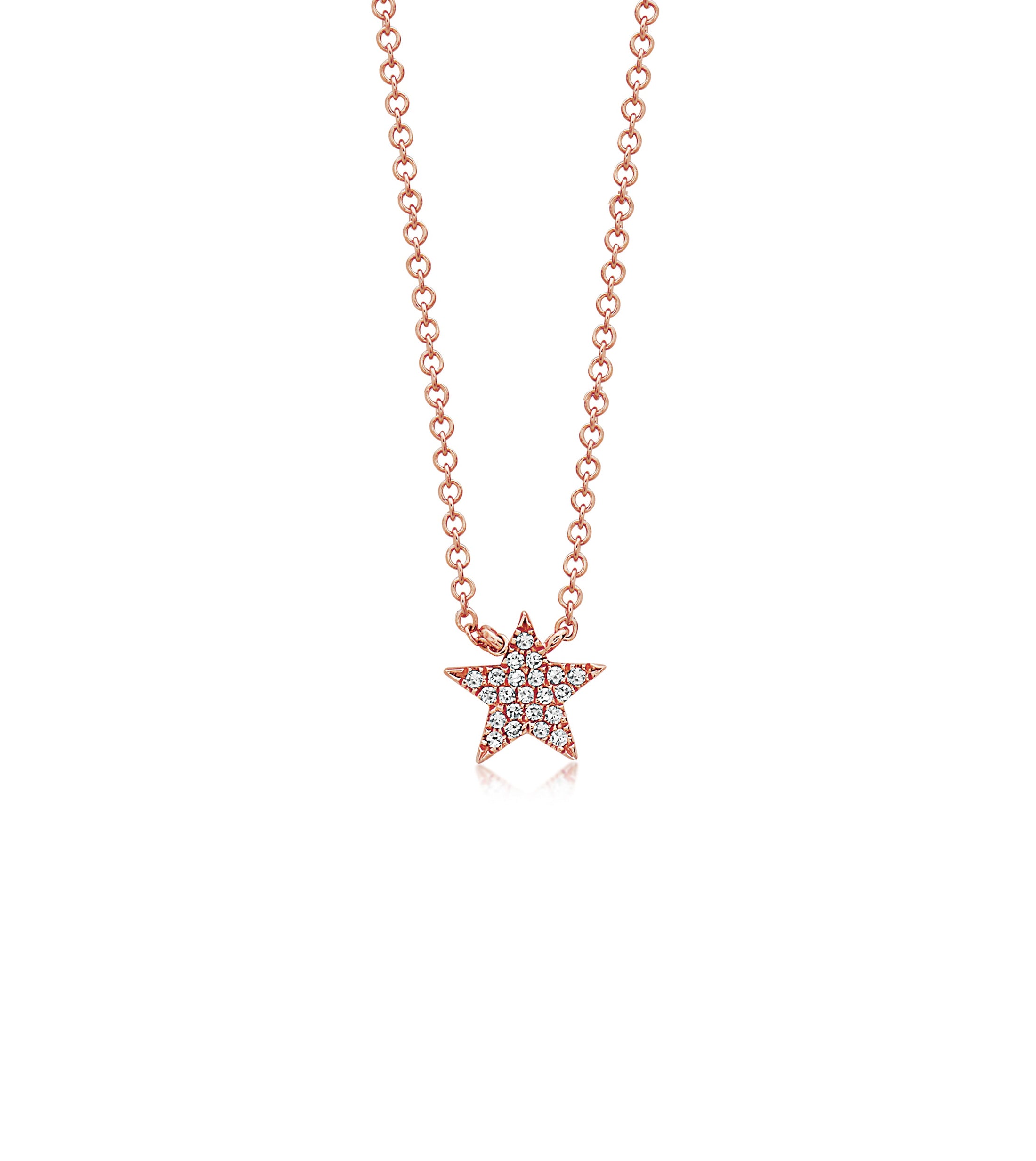 OLIVE & CHAIN Diamond Star Necklace - Rose Gold
