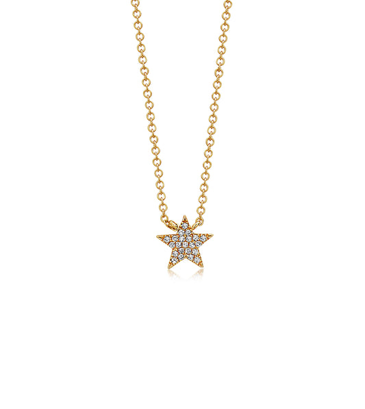 OLIVE & CHAIN Diamond Star Necklace - Yellow Gold