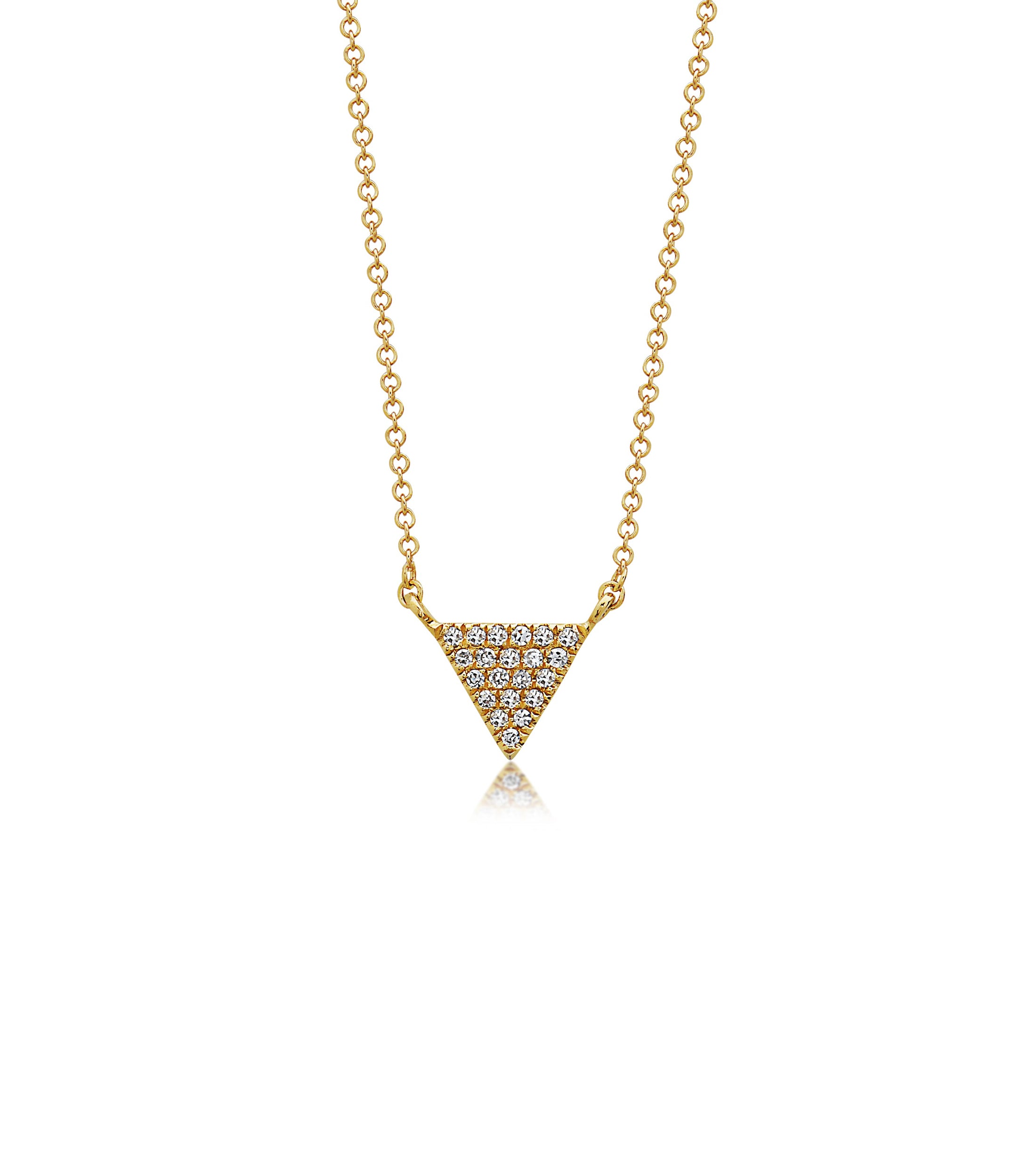 OLIVE & CHAIN Diamond Triangle Necklace - Yellow Gold